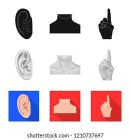 Vector illustration of human and part logo. Set of human and woman vector icon for stock.