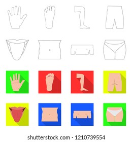 Vector illustration of human and part logo. Set of human and woman vector icon for stock.