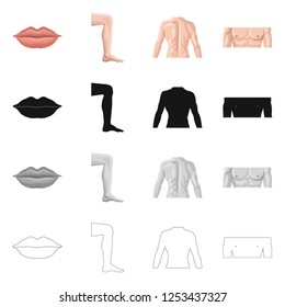 Vector illustration of human and part logo. Collection of human and woman stock symbol for web.