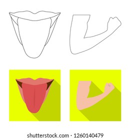 Vector illustration of human and part logo. Set of human and woman stock symbol for web.