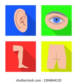 Vector illustration of human and part logo. Collection of human and woman stock symbol for web.