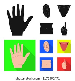 Vector illustration of human and part sign. Set of human and woman stock symbol for web.