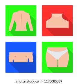 Vector illustration of human and part sign. Collection of human and woman stock vector illustration.