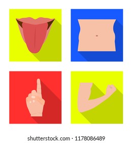 Vector illustration of human and part sign. Set of human and woman stock symbol for web.