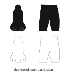 Vector illustration of human and part sign. Set of human and woman stock symbol for web.