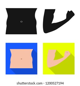 Vector illustration of human and part sign. Collection of human and woman stock vector illustration.