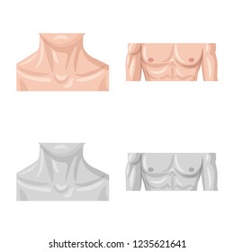 Vector illustration of human and part sign. Set of human and woman vector icon for stock.