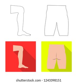 Vector illustration of human and part sign. Collection of human and woman vector icon for stock.