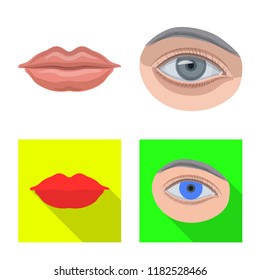 Vector illustration of human and part symbol. Collection of human and woman stock symbol for web.