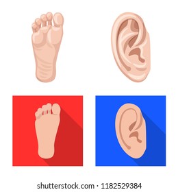 Vector illustration of human and part symbol. Set of human and woman stock symbol for web.