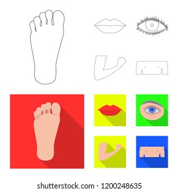 Vector illustration of human and part symbol. Set of human and woman stock vector illustration.
