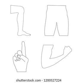 Vector illustration of human and part symbol. Collection of human and woman stock symbol for web.
