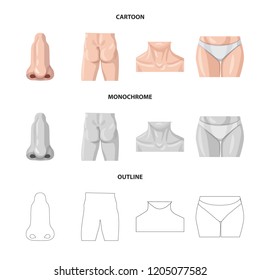 Vector illustration of human and part symbol. Collection of human and woman stock vector illustration.