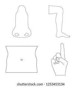 Vector illustration of human and part symbol. Collection of human and woman stock symbol for web.