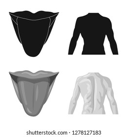 Vector illustration of human and part symbol. Set of human and woman stock symbol for web.
