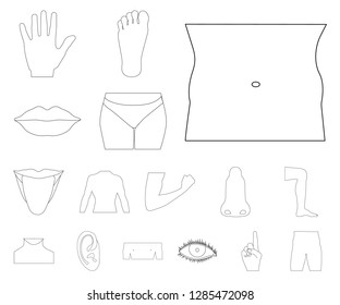 Vector illustration of human and part symbol. Set of human and woman stock symbol for web.