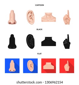 Vector illustration of human and part symbol. Set of human and woman stock symbol for web.