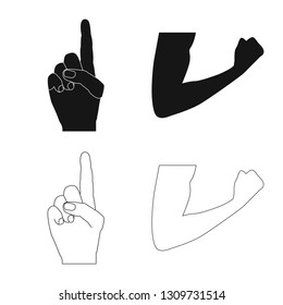 Vector illustration of human and part symbol. Collection of human and woman stock symbol for web.