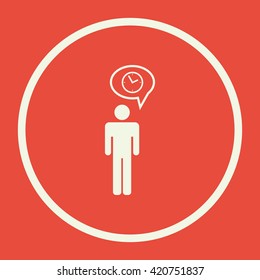 Vector illustration of Human resource sign icon on red background.