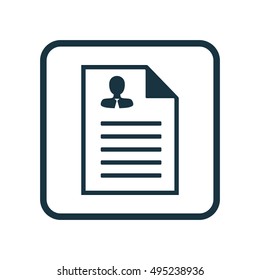 Vector Illustration Of Human Resources Symbol On Male Resume Icon. Premium Quality Isolated Curriculum Vitae Icon Element In Trendy Flat Style.