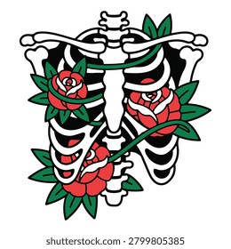 Vector illustration human rib