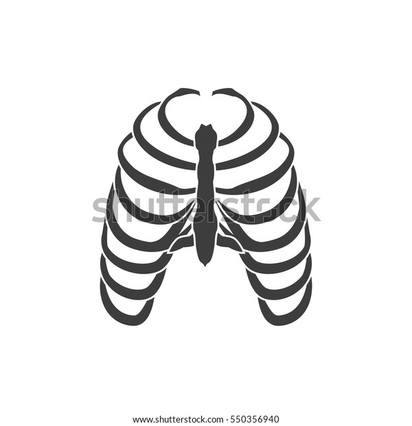 Vector Illustration Human Ribs Cage Symbol Stock Vector (Royalty Free ...