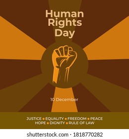 Ilustración vectorial del Día de los Derechos Humanos. Afiche del Día de los Derechos Humanos.