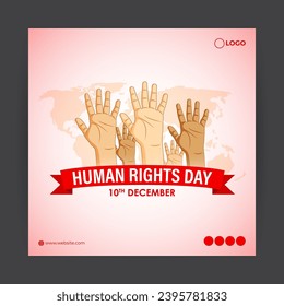 Vector illustration of Human Rights Day social media feed template