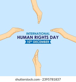 Vector illustration of Human Rights Day social media feed template