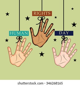 Vector illustration of Human Rights Day background.