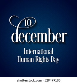 Vector illustration of Human Rights Day with blue background