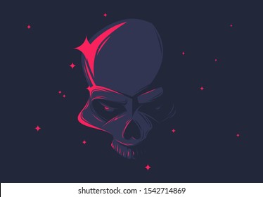 vector illustration of a human skull