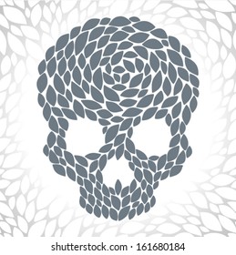 Vector illustration with human skull