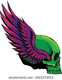 vector illustration of human skull digital draw