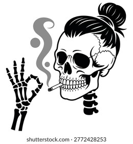 Vector illustration human skull