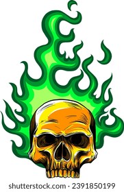 ilustración vectorial del cráneo humano sobre fondo blanco. dibujo a mano digital