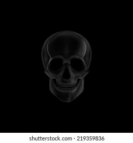 vector illustration of a human  skull x-ray print. medical concept