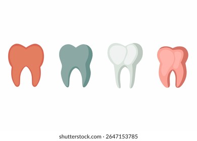 vector illustration of human teeth,teeth icon white background 