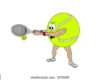 vector illustration of a human tennis ball
