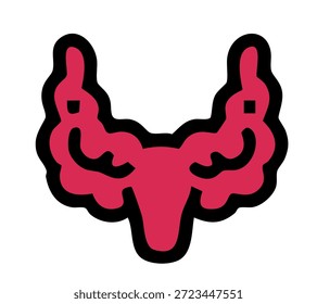 Ilustración vectorial de la tiroides humana para el diseño médico educativo de la salud endocrina