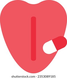 Vector illustration of human tongue with a medicine capsule. Pill and medication. Antibiotics and pain pills.