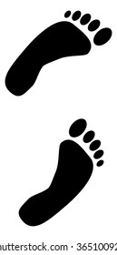 The vector illustration of the human traces isolated in white.