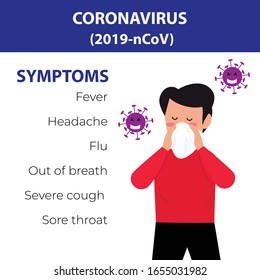 Vector illustration human. Wuhan coronavirus 2019-nCoV concept. Dangerous chinese nCoV coronavirus