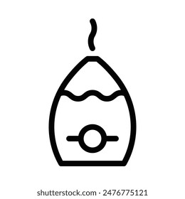 Vector illustration of a humidifier icon in black and white, suitable for home and health designs. Editable stroke.