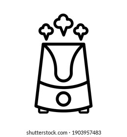 Vector illustration of a humidifier. Outline vector air cleaner icon. Air purifier emblem.