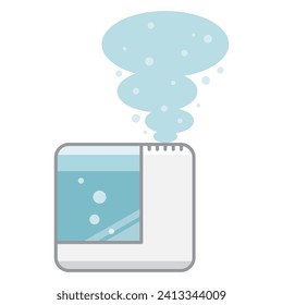 Ilustración vectorial de un humidificador con salida de vapor