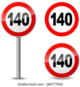 Vector illustration of hundred forty sign on white background