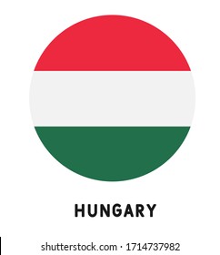 Vector illustration Hungary flag icon. Round national flag of Hungary. 