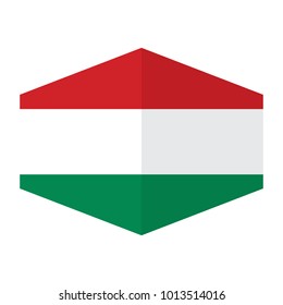vector illustration of Hungary flag, National flag of Hungary, Bent icon with flag of hungary isolated on white.