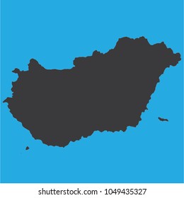 vector illustration of Hungary map. eps10.blue background.